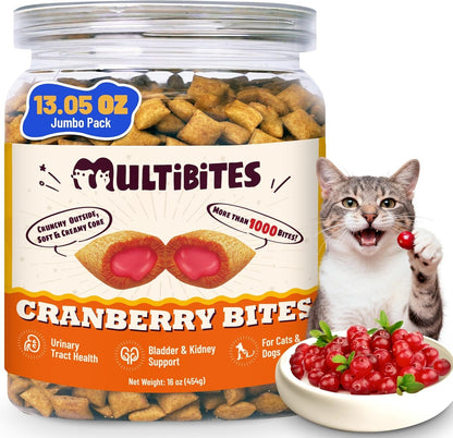 Cranberry Cat Treats for Urinary Tract, Chicken Flavor, 13.05Oz | Urinary Tract Cat Treats Healthy for Uti, Kidney Support & Bladder Control. Crunchy Urinary Cat Treats for Indoor Cats1