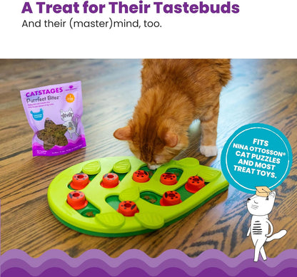 Catstages by Nina Ottosson Purrfect Bitez Natural Crunchy Cat Treats for Puzzles, Toys, Feeders, & Training, Usa-Made, Real Chicken Flavor, 4Oz4