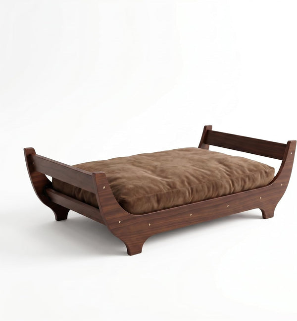 Perugina Wood Elevated Dog Bed Frame & Mattress,Walnut Pattern,L 80 Lb | Trainer Recommended Dutchdesign Sturdy Attractive Dog Furniture2