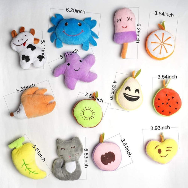 HDMOTU Pack of 26 Soft Small Medium Dog Squeaky Toys,Cute Puppy Favorite Comfortable Squeakers Toy,Multicolored for Puppy7