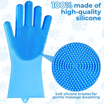 2PCS Dog Washing Gloves and Dog Bath Brush, High-Density Teeth Design Pet Grooming Gloves, 2-In-1 Pet Grooming Kit ，Suitable for Dogs and Cats to Bathe, Depilate, and Massage5