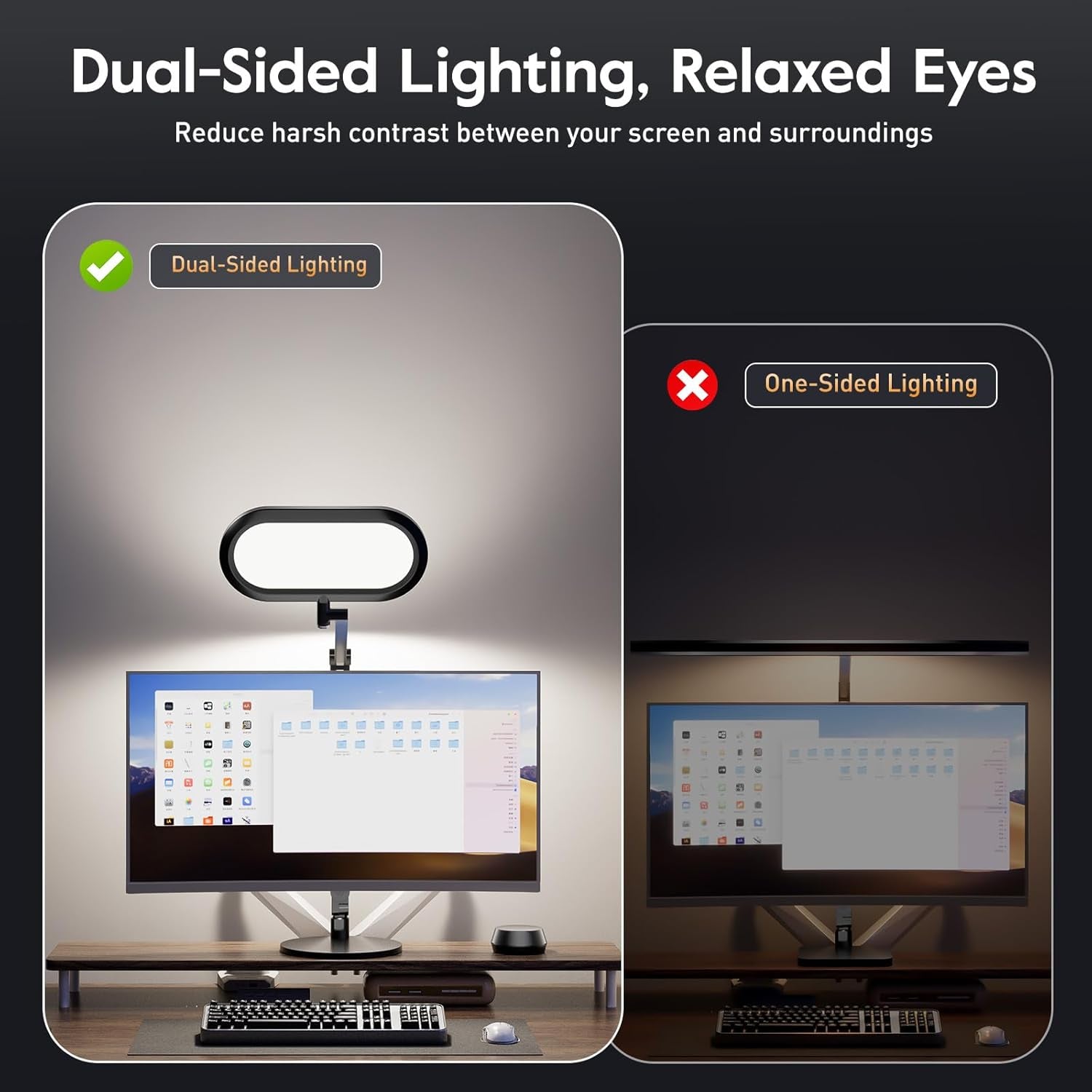 premium-led-desk-lamp-dual-sided-soft-lighting-with-knob-remote-eye-caring-diffused-light-for-home-office-video-conferencing-zoom-reading-study-craft-stepless-dimming-color-memory