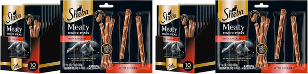 Sheba Meaty Tender Sticks Cat Treats, Chicken, Salmon, & Tuna, 70 Count | Chicken, Tuna & Salmon Flavor, Real Meat, Healthy Fats & Fatty Acids, Essential Amino Acids, Soft Texture, No Artificial Dyes15