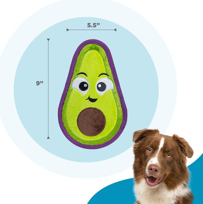 Outward Hound Tough Skinz Durable Squeaky Dog Toy with Two Tough Layers, Avocado, Green, Medium5