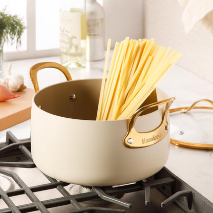 Two Time Oprah'S Favorite Things Winner - 6 Quart Heavy Duty Aluminum Premium PFA Free Ceramic Nonstick Dutch Oven Pot with Lid - Almond Cream W/Gold Handle3