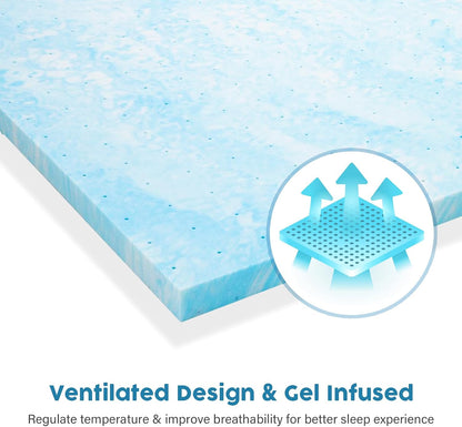 Memory Foam Mattress Topper Twin XL 3 Inch Gel Infused Soft Single XL Foam Mattress Pad College Dorm Extra Long XL Twin Bed Topper4