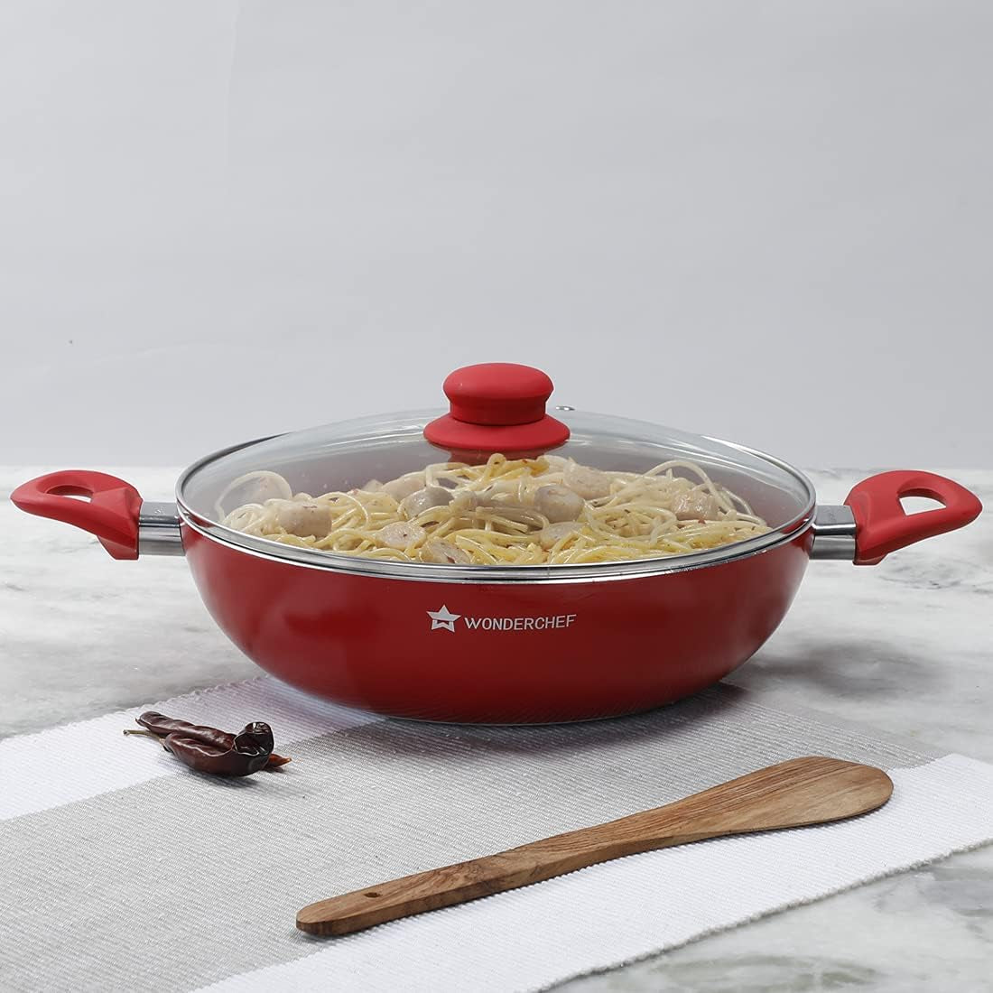 royal-velvet-non-stick-pfoa-free-and-nickel-free-aluminum-indian-chinese-cuisine-stir-fry-wok-with-lid-26cm-red