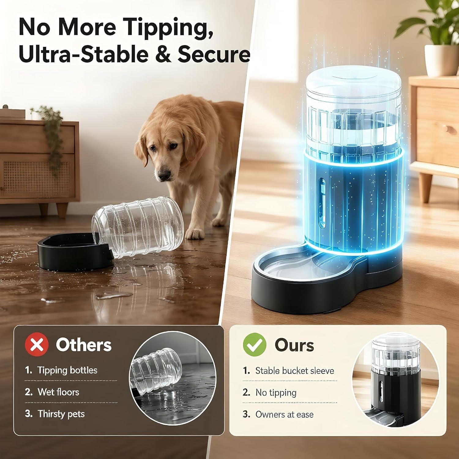 czpet-dog-water-bowl-dispenser-5l-wider-mouth-gravity-refilling-black-automatic-cat-waterer-with-removable-stainless-steel-bowl-upgraded-brush-easy-cleaning-large-drinking-area-for-multi-pet