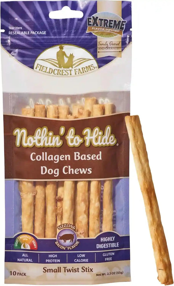 Fieldcrest Farms Nothin' to Hide Twist Stix, Beef Flavor, Easily Digestible, Supports Skin, Coat, Joints & Muscles, for Moderate Chewers under 15Lbs, 50 Pieces19