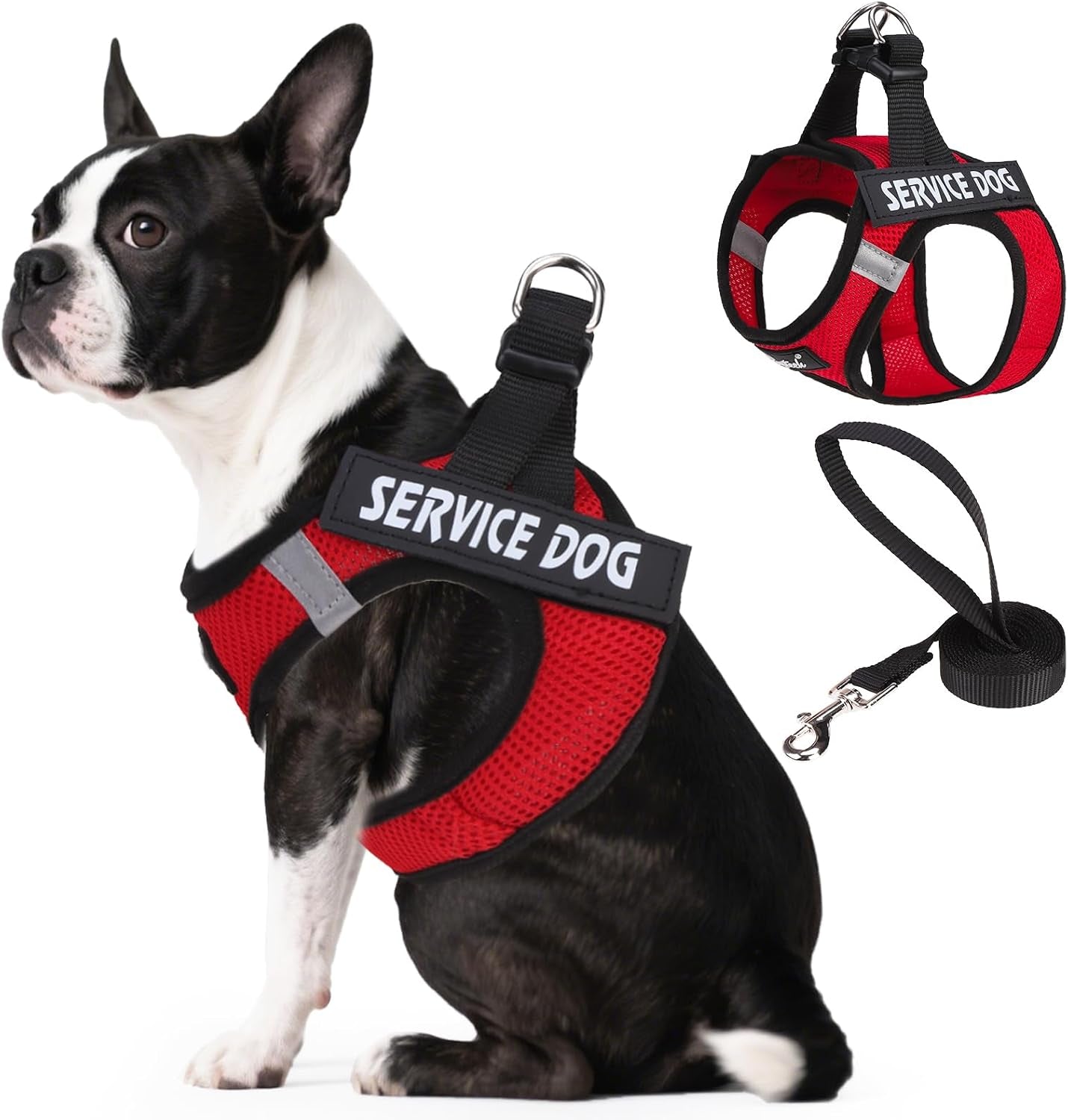 pupteck-dog-harness-and-leash-set-for-small-medium-dogs-no-pull-step-in-soft-mesh-puppy-cat-vest-harnesses-reflective-at-night-green-s