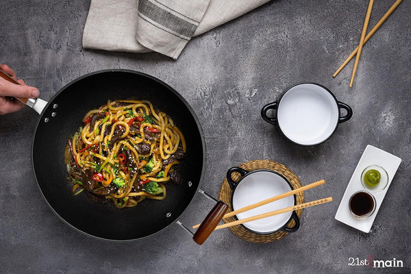 Light Weight Cast Iron Wok, Stir Fry Pan, Wooden Handle, 14 Inch, Chef’S Pan, Pre-Seasoned Nonstick, Commercial and Household, for Chinese Japanese and Others Cooking6