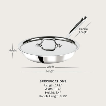 All-Clad D3® Stainless Steel 10 Inch Frying Pan Covered- Made in the USA- the Original Bonded Professional Cookware- Oven Safe & Induction Compatible2
