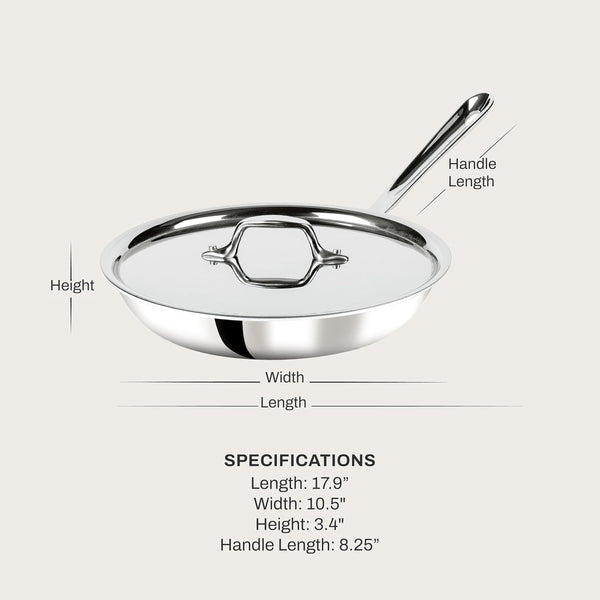 All-Clad D3® Stainless Steel 10 Inch Frying Pan Covered- Made in the USA- the Original Bonded Professional Cookware- Oven Safe & Induction Compatible2