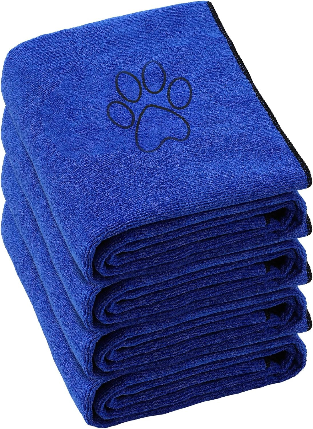 chumia-4-pack-dog-towels-for-drying-large-microfiber-grooming-tools-absorbent-soft-bath-supplies-with-embroidered-paw-for-small-medium-pet-products16-x-32-inch-black