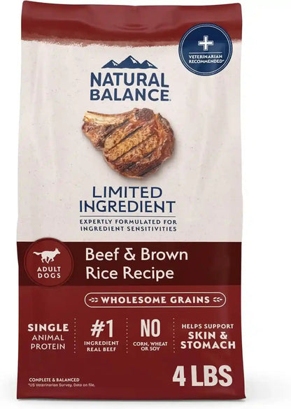 Natural Balance Limited Ingredient Adult Dry Dog Food - Complete Nutrition for Adult Dogs - Wholesome Grains Brown Rice Recipe - Limited Ingredient Formula - 24 Lb - Lamb & Brown Rice18