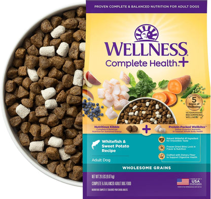 Wellness Complete Health+ Adult Dry Dog Food with Freeze Dried Wellbites, Wholesome Grain Kibble+, Natural, Chicken and Oatmeal Recipe, 4 Lb Bag13
