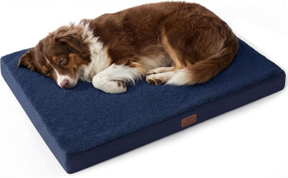 Bedsure Washable Dog Beds Large Sized Dog with Comfy Sherpa, 36X27In Grey | Orthopedic Egg Crate Foam,Comfort Support Flat Rectangle Pet Mat,Non-Slip Bottom,Removable Cover,For Large Breed up to 55 Lbs29