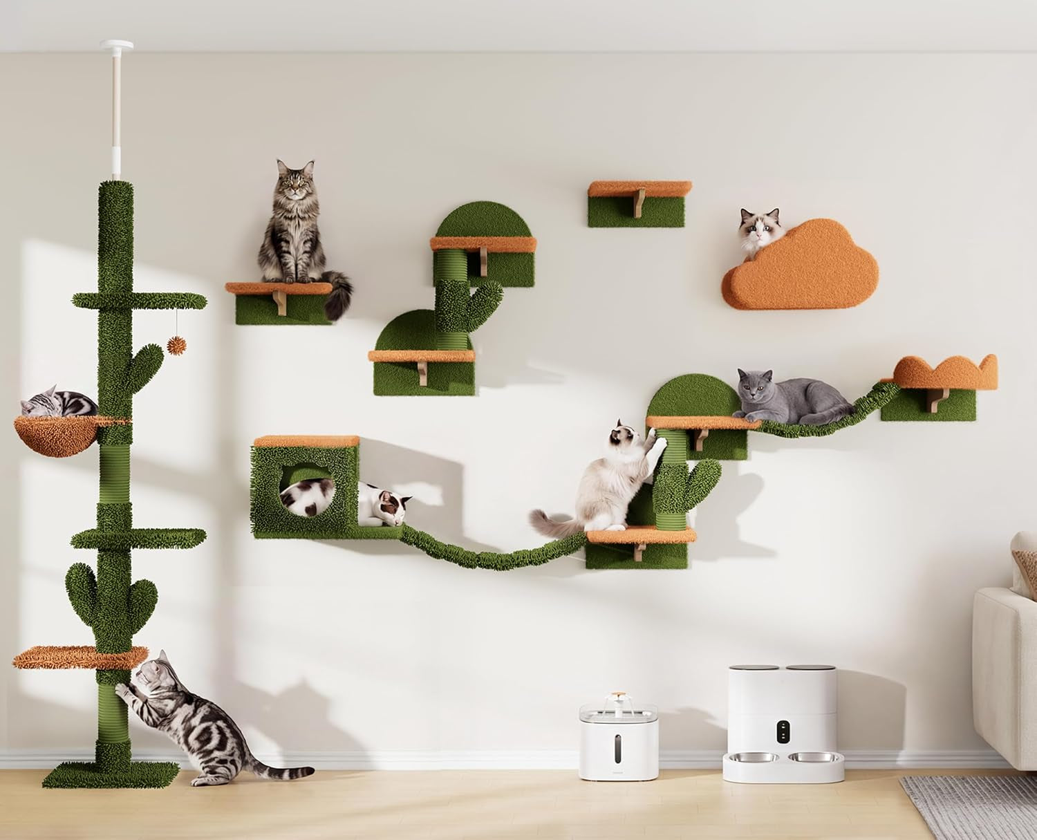 9-in-1-cat-wall-shelves-cat-wall-furniture-set-with-bridge-beige-wall-mounted-cats-shelf-for-space-saving-multi-level-cat-climbing-systems-for-16-inch-drywall-with-scratching-posts-condos