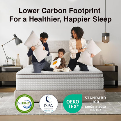 12 Inch King Size Mattress, Hypoallergenic & Back Pain Relief, Hybrid King Mattresses in a Box with Smarts Coils, Fiberglass Free Certipur-Us Certified Colchones No Box Spring Needed8