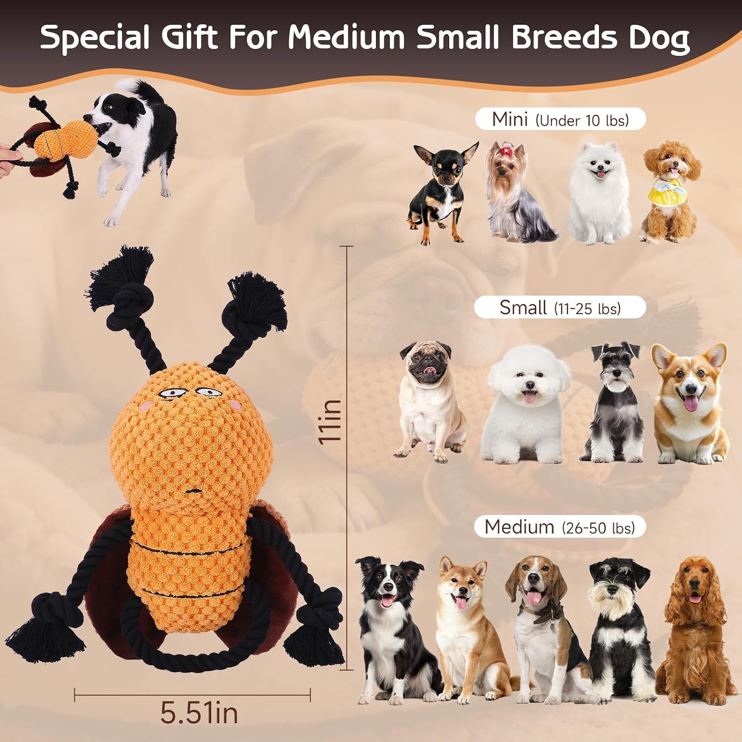 yipetor-cockroach-squeaky-dog-toy-puppy-rope-chew-toy-for-medium-dogs-anti-boredom-tug-of-war-machine-washable-teeth-cleaning-crinkle-paper-plush-toy-separation-anxiety