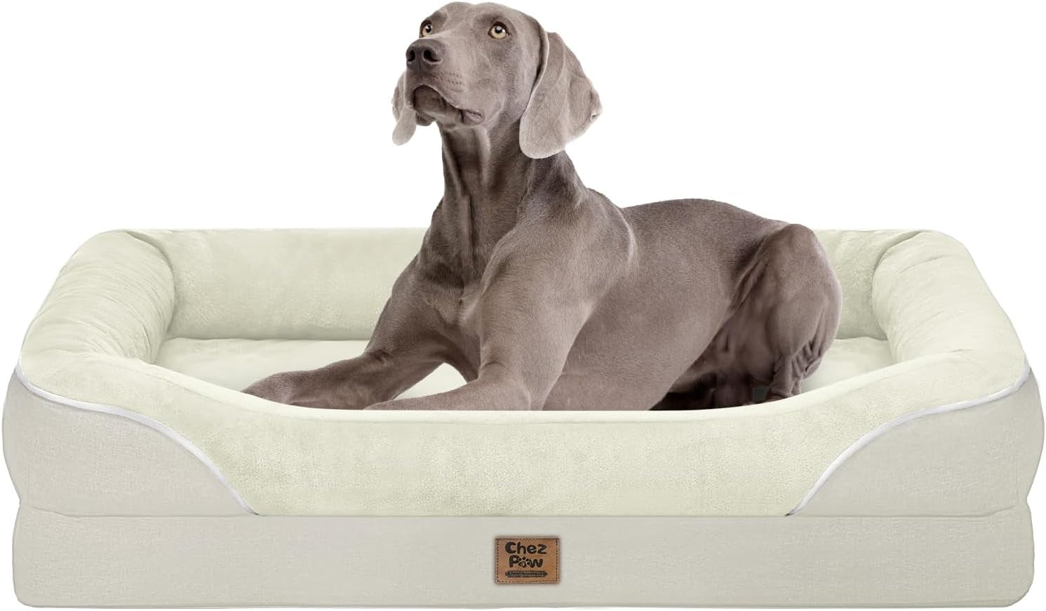 chez-paw-waterproof-orthopedic-xl-dog-bed-for-large-and-extra-large-dogs-egg-crate-foam-4-sided-bolster-support-waterproof-liner-non-slip-bottom-machine-washable-cover-42-x-30-inch