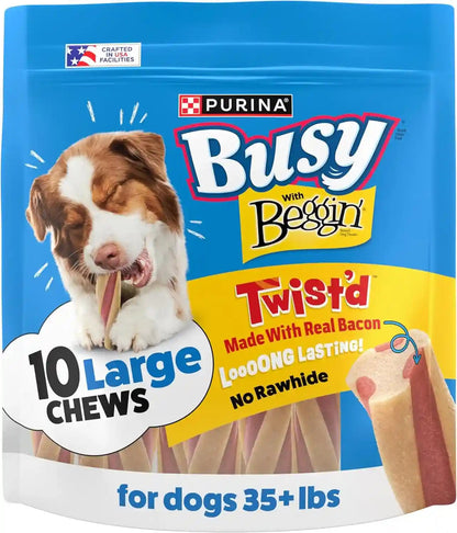 Purina Busy with Beggin' Dog Treats, Twist'D - 10 Count (Pack of 1)1