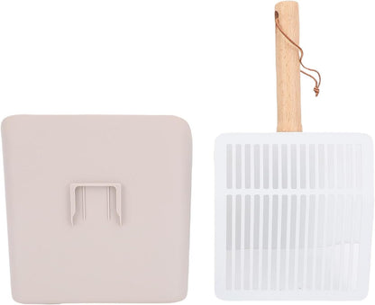 Haofy Cat Litter Scoop Set,Wooden Handle Kitty Litter Scooper with Cleaning Brush and Dustpan for Home Gardening Beach5
