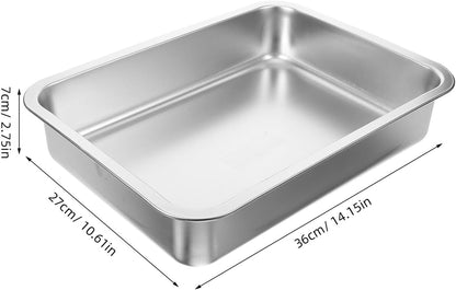 Stainless Steel Cat Litter Tray Open Metal Pan Kitten Toilet with Stable Bottom for Easy Pet Housebreaking2