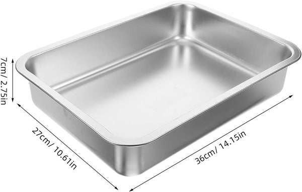 Stainless Steel Cat Litter Tray Open Metal Pan Kitten Toilet with Stable Bottom for Easy Pet Housebreaking2