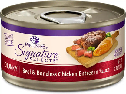 Wellness CORE Signature Selects Flaked Adult Canned Wet Cat Food, Natural, Protein Rich, Grain Free, Skipjack Tuna and Wild Salmon Entrée Recipe, 2.8 Oz, Pack of 12 Cans33