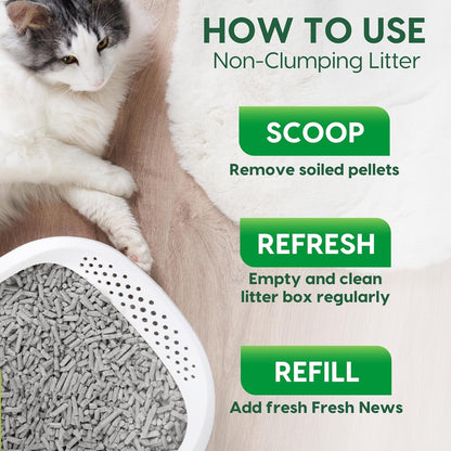 Fresh News Recycled Paper Original Pellet Cat Litter, 25 Pound, Non-Clumping, Unscented, Made in USA6