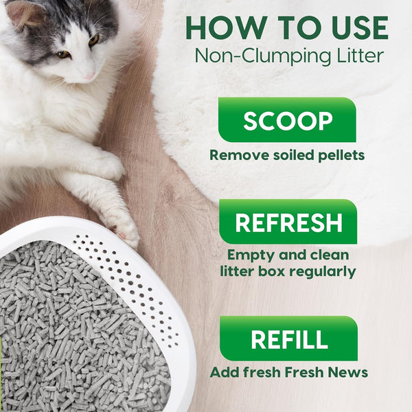 Fresh News Recycled Paper Original Pellet Cat Litter, 25 Pound, Non-Clumping, Unscented, Made in USA6