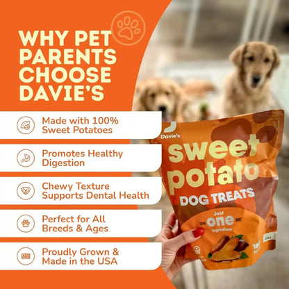 Davie'S Sweet Potato Dog Treats - Healthy, Natural Dog Chews, Low Fat, 1 Lb. Bag7