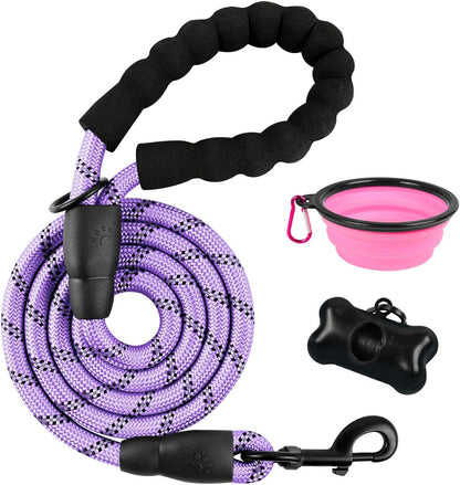 BARKBAY Dog Leashes for Large Dogs Heavy Duty Dog Leash 4/5/6 FT with Comfortable Padded Handle and Highly Reflective Threads for Medium Large Dogs Walking Training Running (5Ft-1/2'',Pink)32
