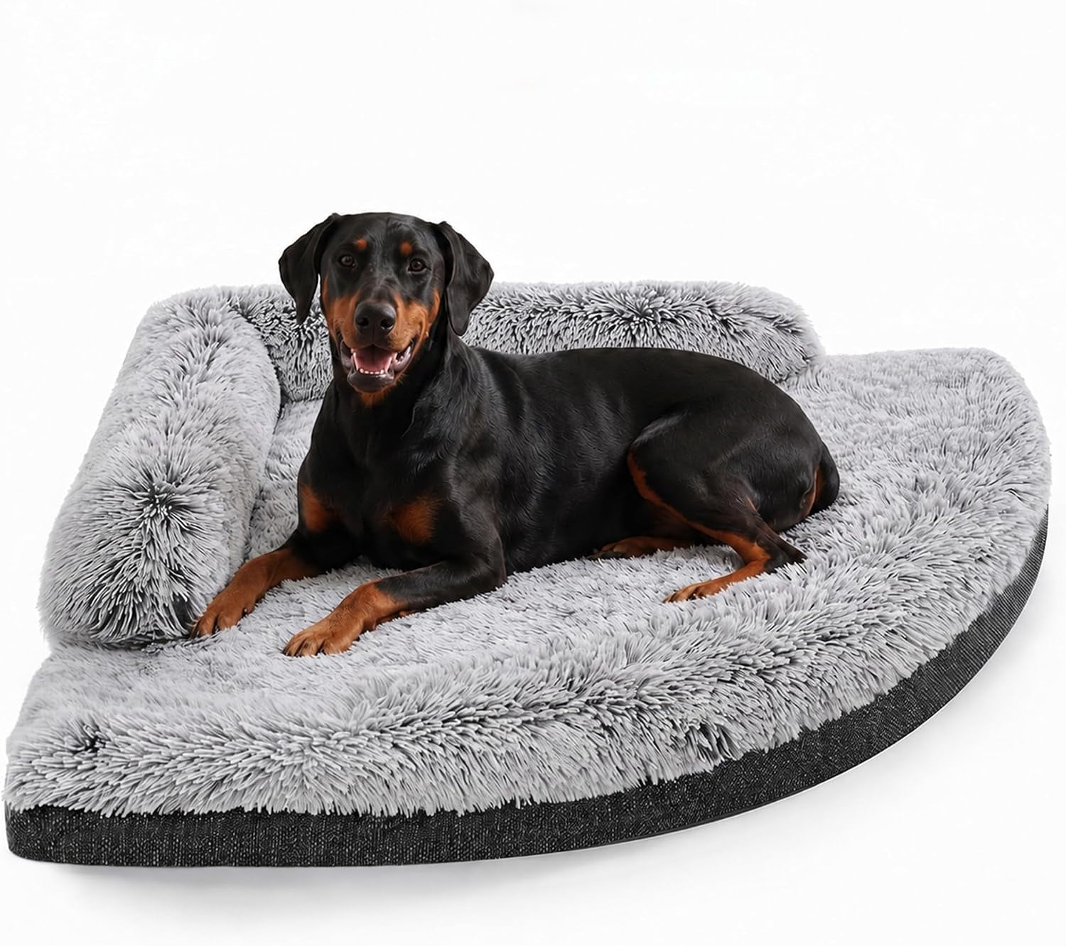 corner-dog-bed-large-39-calming-fluffy-orthopedic-pet-beds-grey-space-saving-plush-corner-nest-egg-crate-foam-washable-cover-waterproof-liner-non-slip-bottom-and-bolsters-for-large-dogs