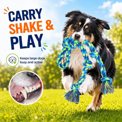 Tough Dog Rope Toys for Aggressive Chewers, Tough Tug of War Dog Toys for Large, Medium & Small Dogs – 5 Pack Including 2 Ropes & 3 Supplies4