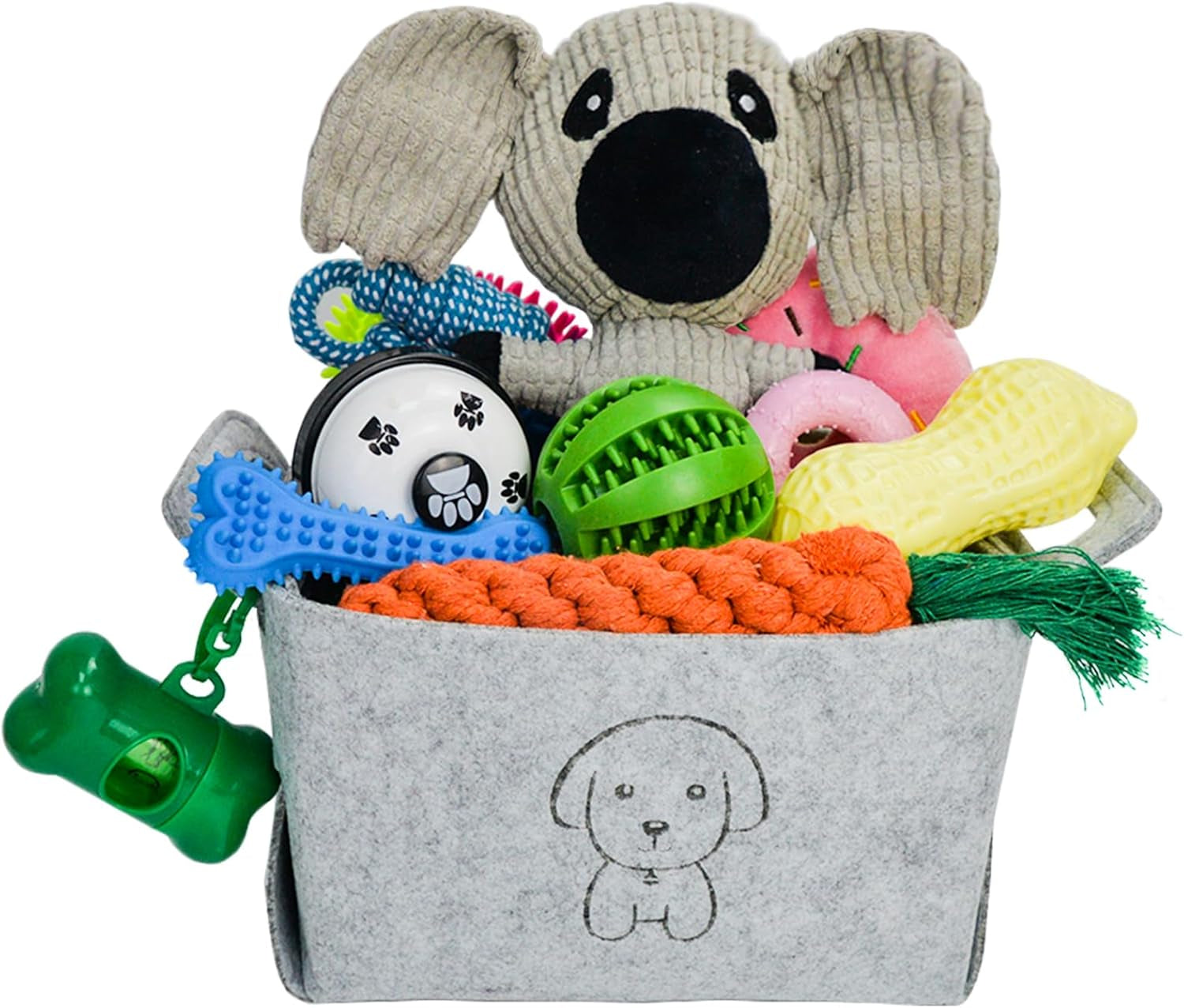 mrsohret-20pcs-puppy-chew-toys-for-teething-dog-chew-toys-with-rope-toy-pet-dog-toothbrush-treat-balls-plush-toys-and-squeaky-toys-for-small-medium-dogs-with-basket-to-keep-them-busy