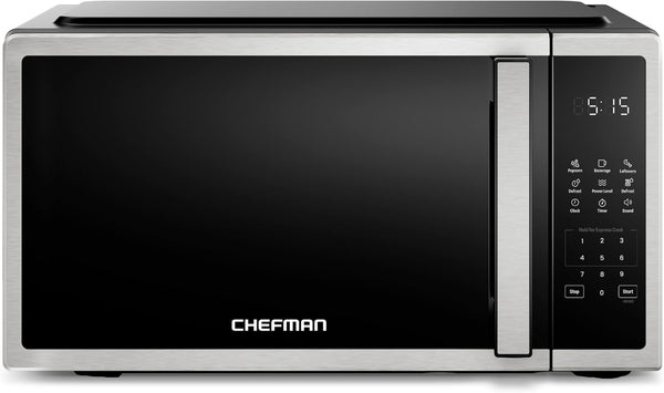 Compact Countertop Microwave, 0.7 Cu Ft, 700W, Stainless | 10 Power Levels, 3 One-Touch Presets, +30 Second Button, Time & Weight Defrost, Mute Option, Child Safety Lock, Digital Timer1