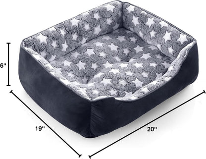GASUR Small Dog Beds Small Size Dogs, Rectangle Washable Dog Bed, Orthopedic Dogs Sofa Bed, Pet Cuddler Anti-Slip Bottom, Soft Calming Sleeping Warming Puppy Bed (S (20"X 19"X 6"), Black)8