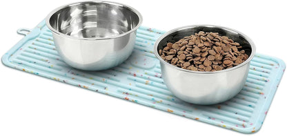 Ptlom Pet Placemat for Dog and Cat, Mat for Prevent Food and Water Overflow, Suitable for Medium and Small Pet, Grey, Silicone13