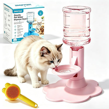 Gravity Cat Water Dispenser Stand - Spill-Proof, Gravity Self Refilling Cat & Dog Water Bowl, Anti-Tip Cat Water Bowl with Suction Base Keeps Water Clean and Fresh for Messy Pets，Blue10