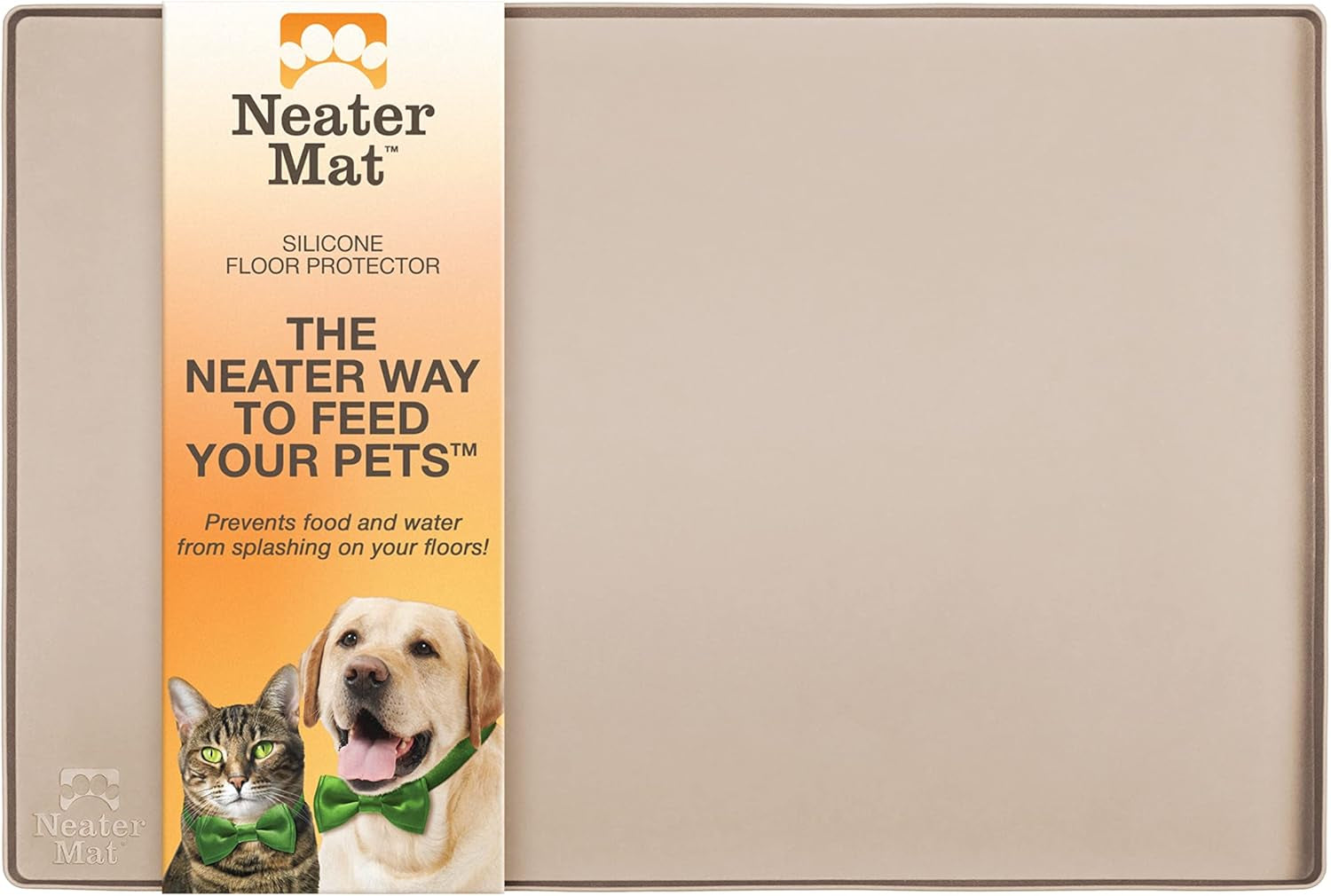 neater-pet-brands-neater-mat-pet-mats-for-food-and-water-cat-dog-bowl-mat-waterproof-silicone-feeding-tray-dog-food-mats-for-floors-placemat-w-raised-edge-for-under-bowls-16-x-10-cappuccino