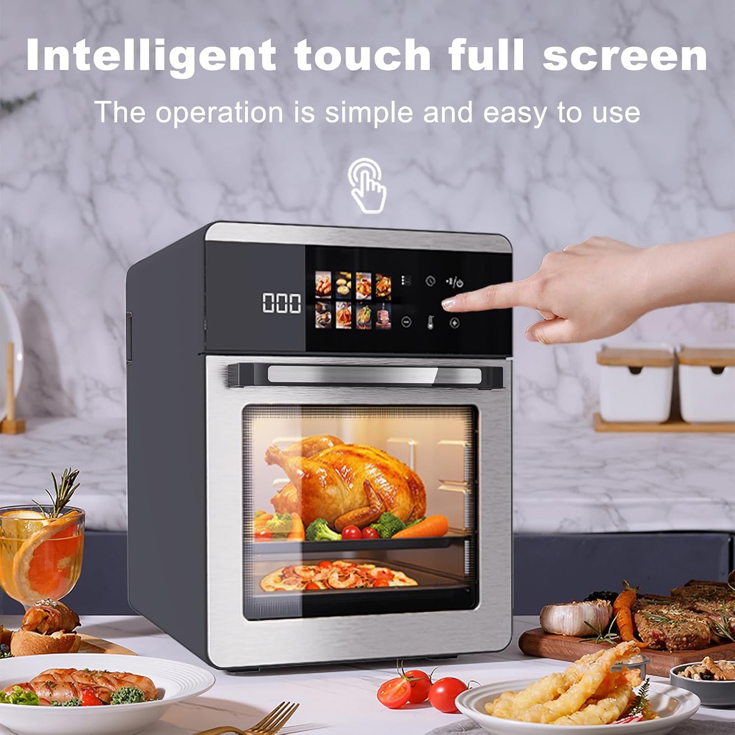 18qt-large-air-fryer-oven-with-touch-screen-display-10-in-1-air-fry-roast-bake-broil-dry-frozen-proof-combo-with-window-family-size-multi-function-healthy-cooking-120v