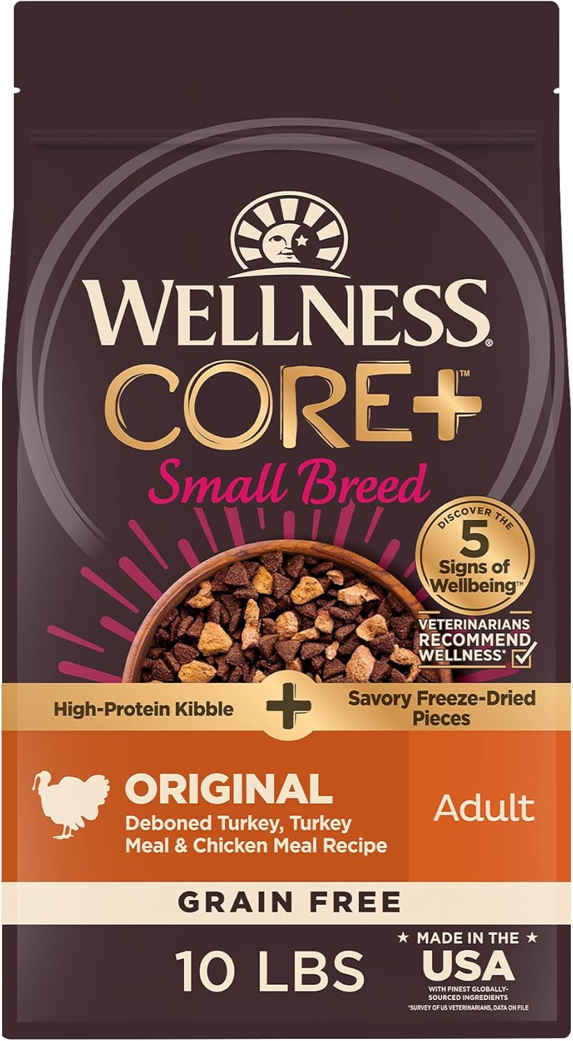 wellness-core-small-breed-adult-dry-dog-food-with-freeze-dried-pieces-grain-free-kibble-natural-high-protein-turkey-and-chicken-recipe-4-lb-bag