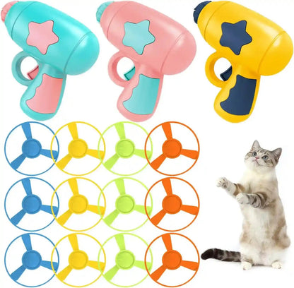 15 Pieces Cat Fetch Toy with Colorful Flying Propellers Set, Cat Playing Tracking Interactive Toys for Kitten Chasing Training Hunting1