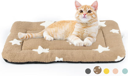 Mora Pets Cat Bed for Indoor Cats Washable Dog Crate Pad Cute Star Dog Bed Mat for Small Dogs Pet Kennel Pad for Cage Soft Flat Puppy Kitten Cushion Sleeping Anti-Slip Grey 22 X 1316