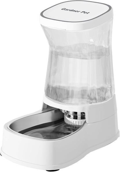 Gardner Pet Automatic Dog Water Dispenser Gravity Stainless Steel Water Waterer Feeder, 100% Bpa-Free Large Capacity Water Feeding Bowls for Medium & Large-Sized Dogs Cats Other Pets -(1 Gallon)16