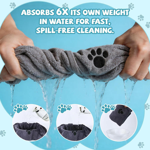 Puomue 2 Pack Microfiber Dog Towels for Drying Dogs, Super Absorbent and Soft Pet Towels for Dogs or Cats, 40''X23.6'', Pet-Friendly, Perfect for Pets of Different Sizes and Fur Types, Grey4