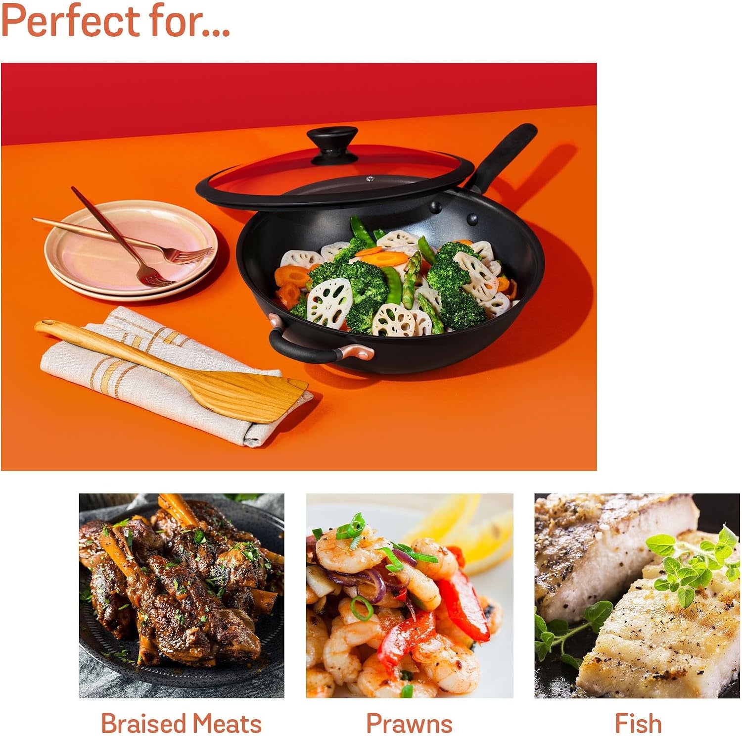 nonstick-wok-with-glass-lid-12-5-induction-compatible-stir-fry-pan-hard-anodized-dishwasher-safe-oven-safe-matte-black-with-silicone-handles-accent-series-cookware-12-5inch-32cm