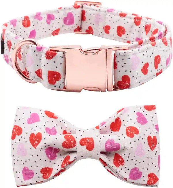 Lionet Paws Boy Dog Collar with Bowtie, Comfortable Adjustable Cute Navy Blue Bow Tie Collar for Male Dogs Gift, Xlarge, Neck 16-26 Inches7